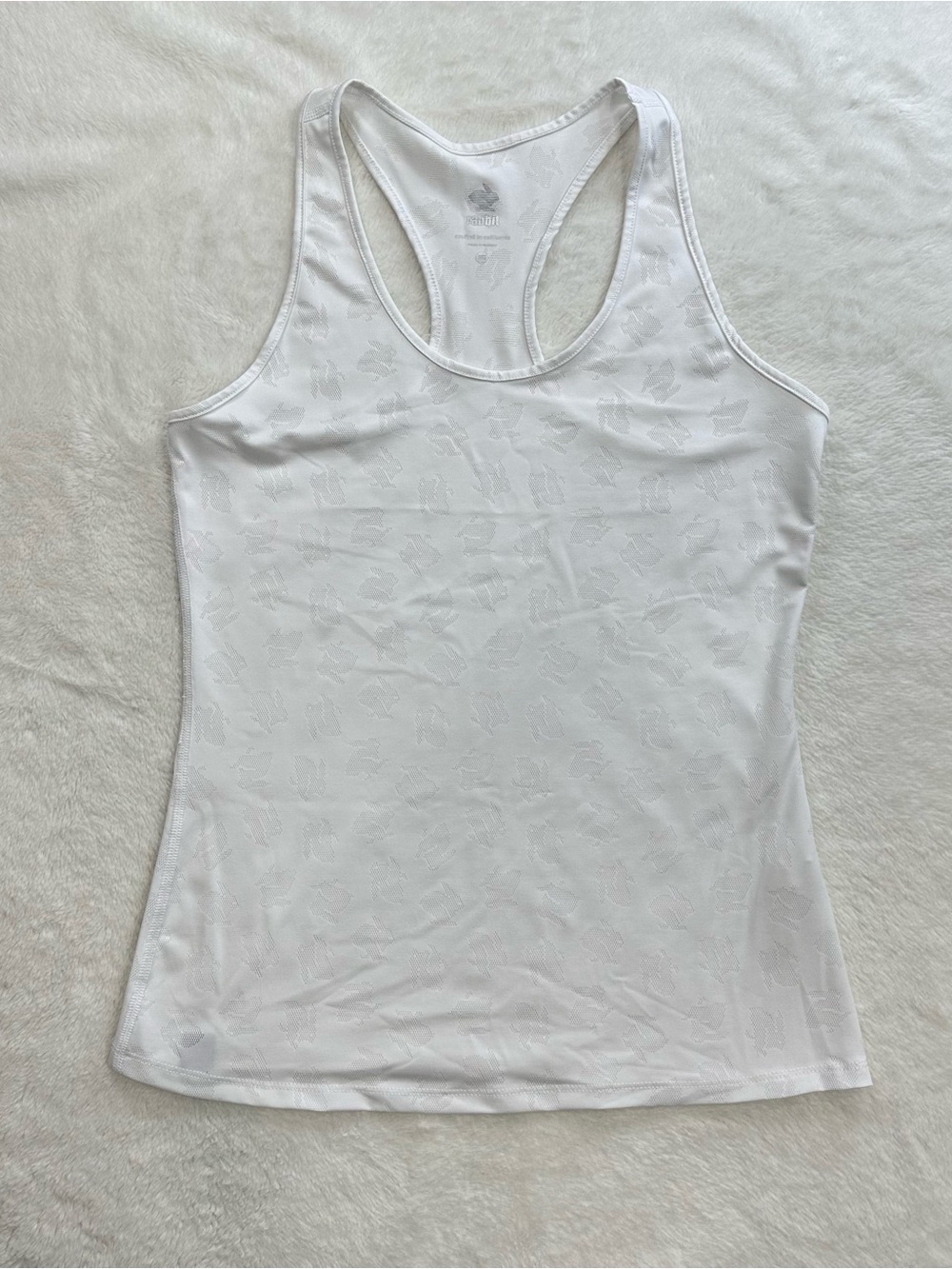 Rabbit Running Bunny Hop Racerback Tank Top White Small